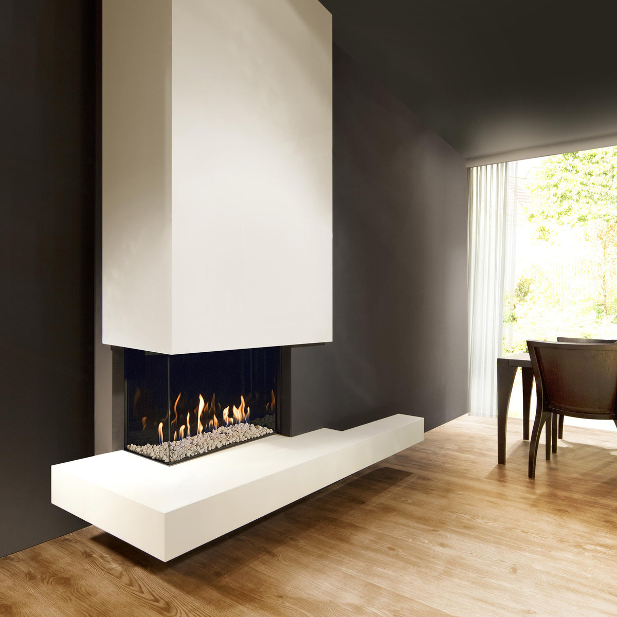 Kalfire G65/44C 2-sidig, Venstre,  LPG, 3D brenner, sort bakplate, 3cm trim, ø100/150