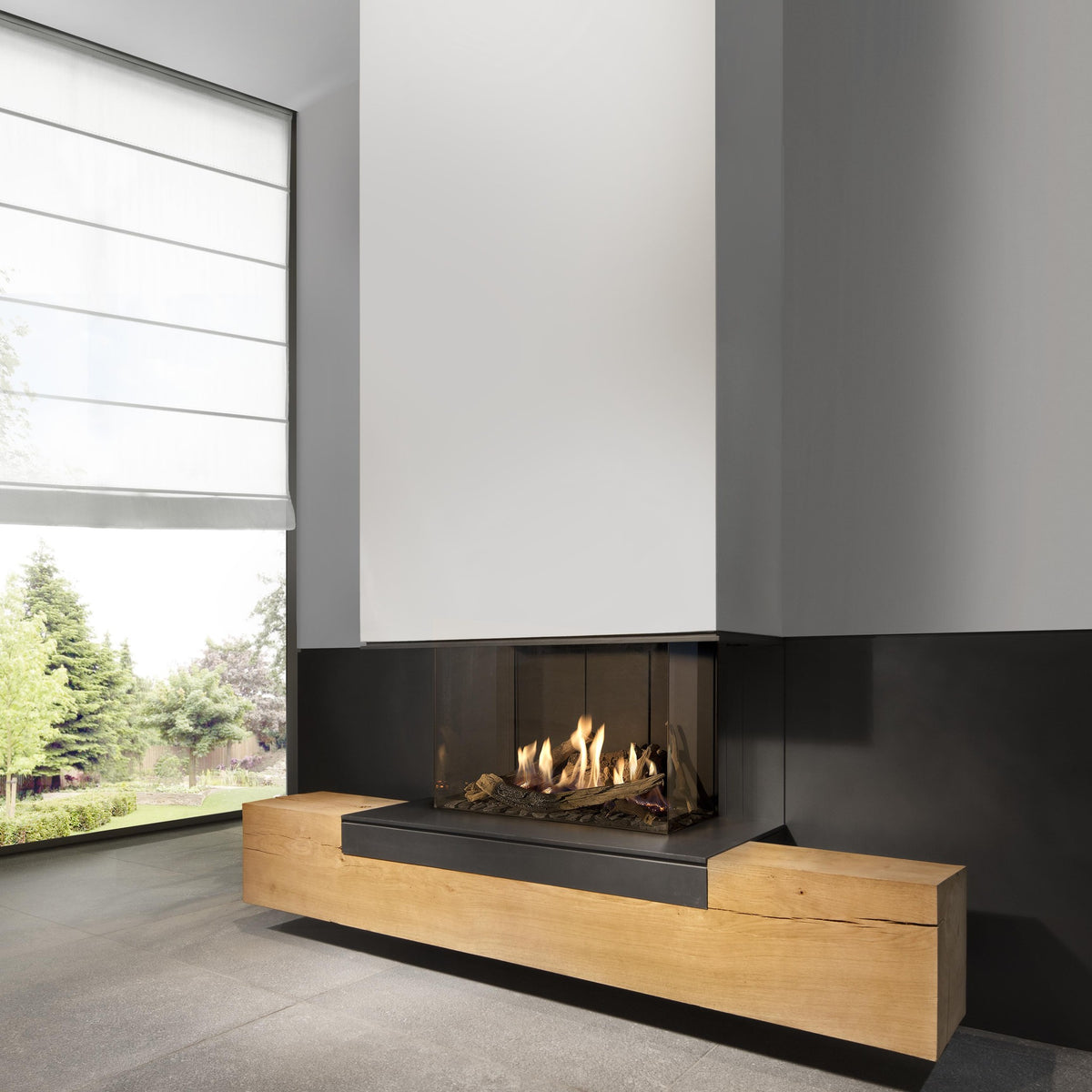Kalfire G70/44S 3-sidig, LPG, 3D brenner, sort bakplate, 3cm trim, ø100/150