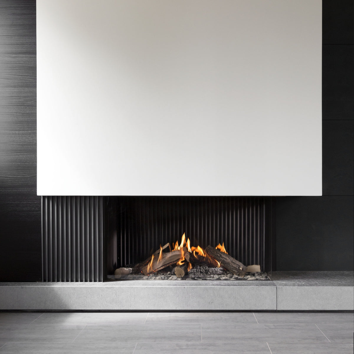 Kalfire GP110/55C 2-sidig,Høyre, LPG, prestisje brenner, sort bakplate, 3cm trim, ø130/200