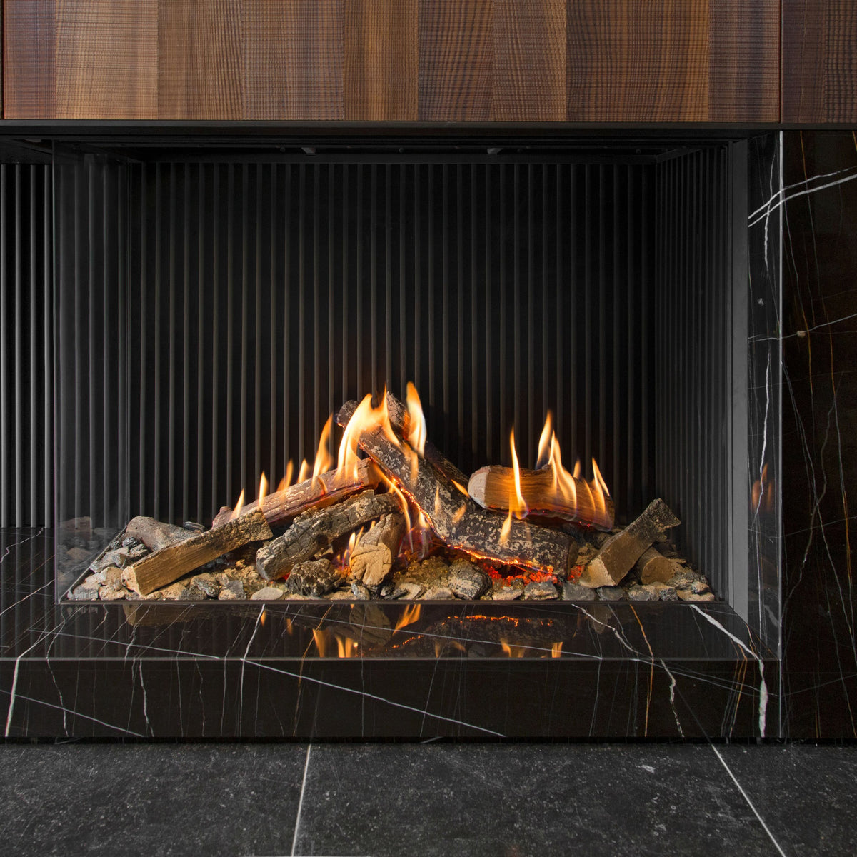 Kalfire GP110/75C 2-sidig,Venstre, LPG, prestisje brenner, sort bakplate, 3cm trim, ø130/200