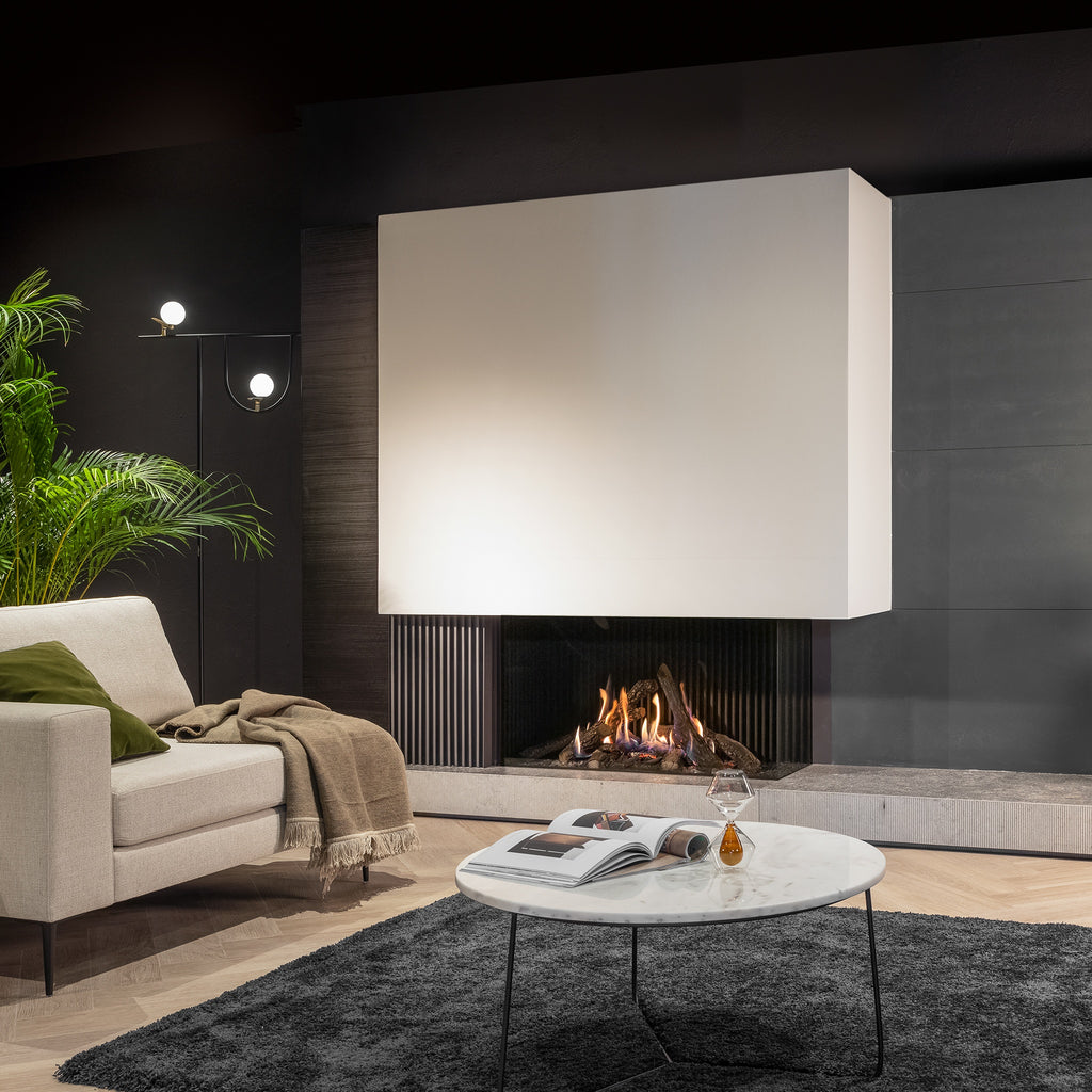 Kalfire Gi110/55CL 2-sidig, LPG, Hybrid LED, sort bakplate, 3cm trim, Ø130/200